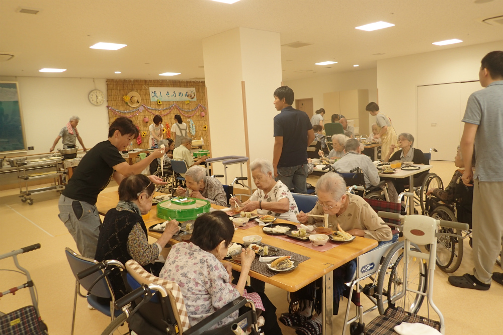 流しそうめんの開催