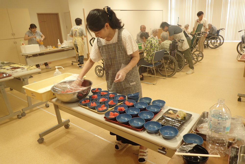 流しそうめんの開催